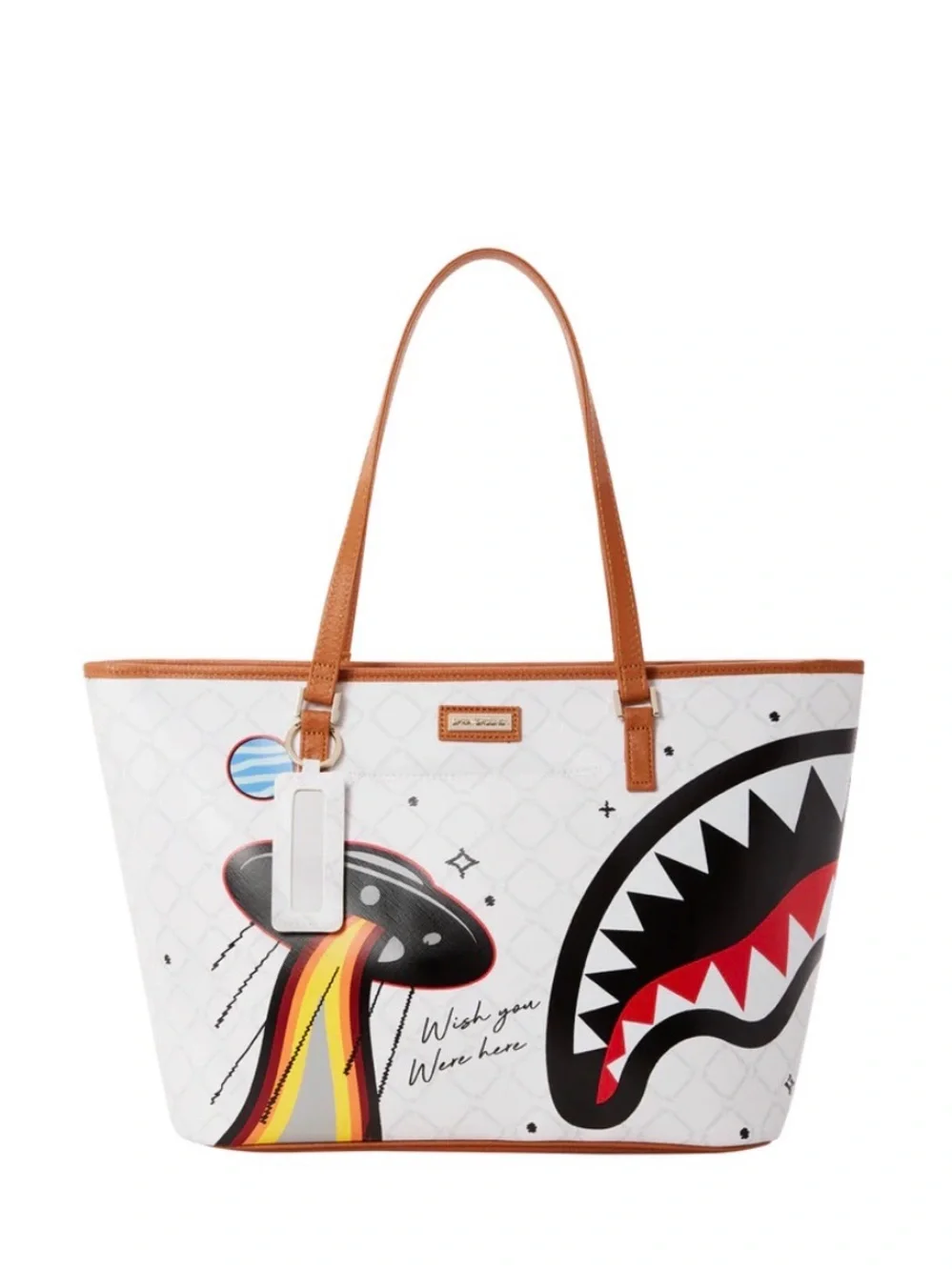 Sprayground White Tote UFO FLYING COLORS TOTE